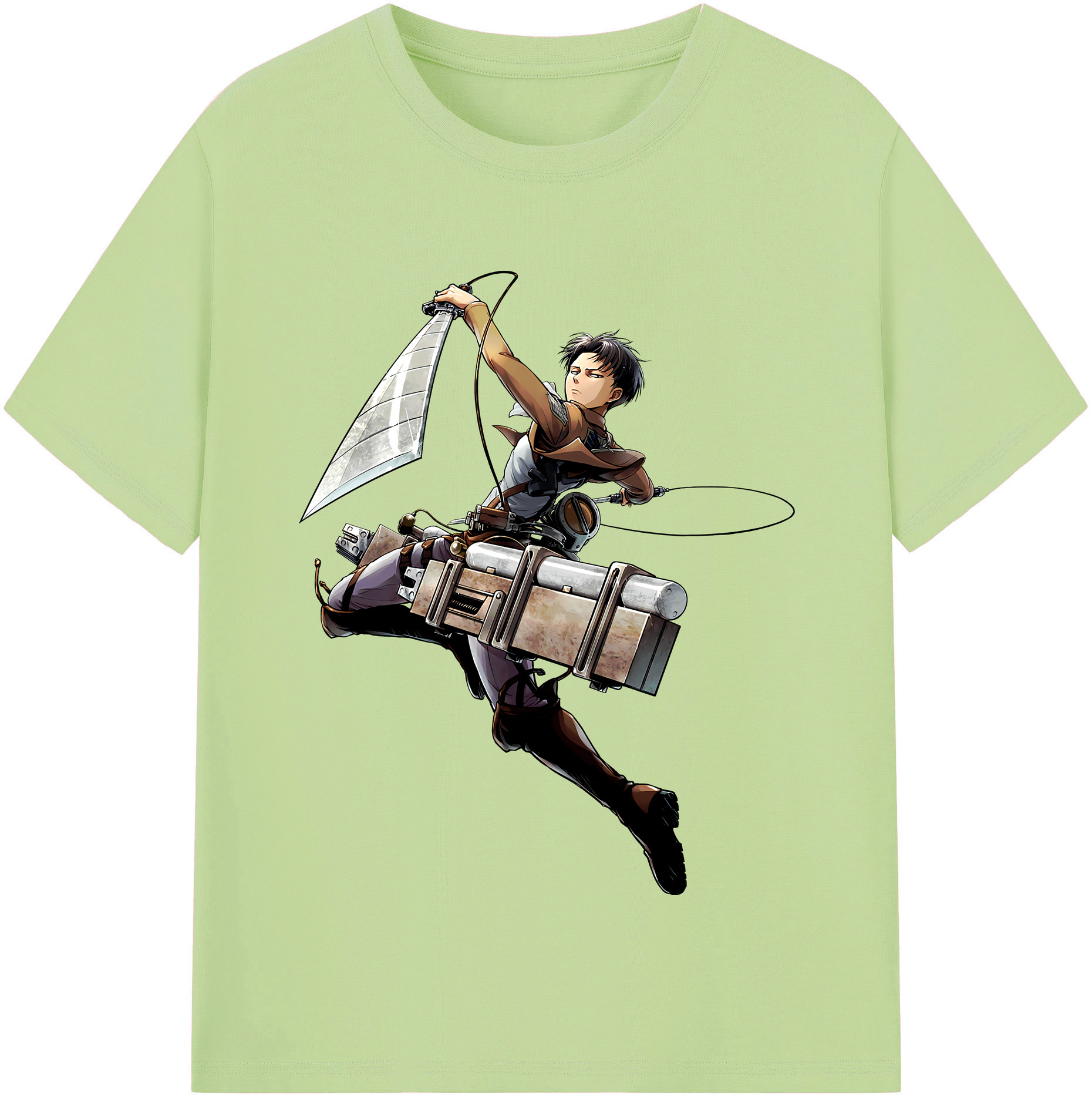 （画像用） 進撃の巨人 リヴァイ·アッカーマン Attack on Titan Levi Ackerman 綿100％半袖Tシャツ（フロントプリント）